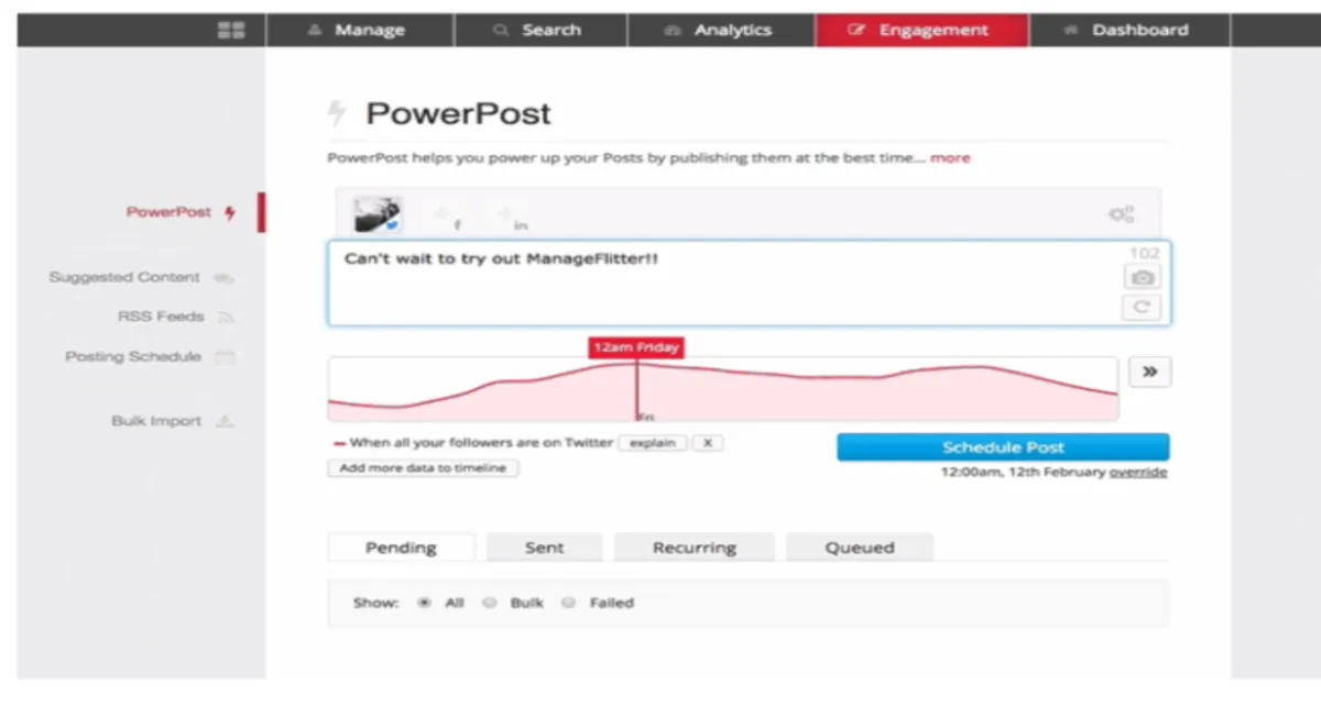 Interface Manage Flitter: fonctionnalités, prix, alternatives