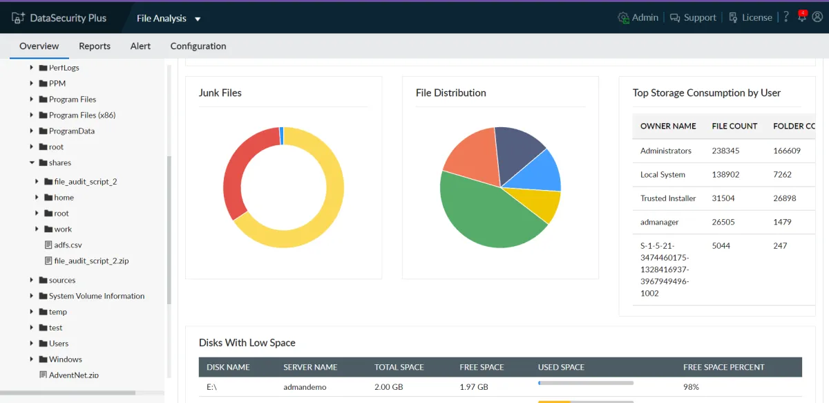 ManageEngine DataSecurity Plus: avis sur le logiciel de découverte de données (data discovery): fonctionnalités, avantages, inconvénients et tarifs ManageEngine DataSecurity Plus: avis sur le logiciel de découverte de données (data discovery): fonctionnalités, avantages, inconvénients et tarifs