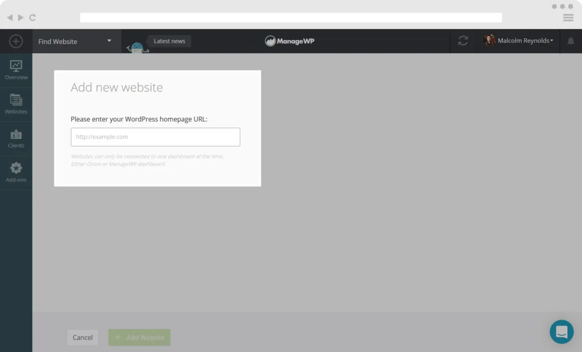 Interface ManageWP: fonctionnalités, prix, alternatives