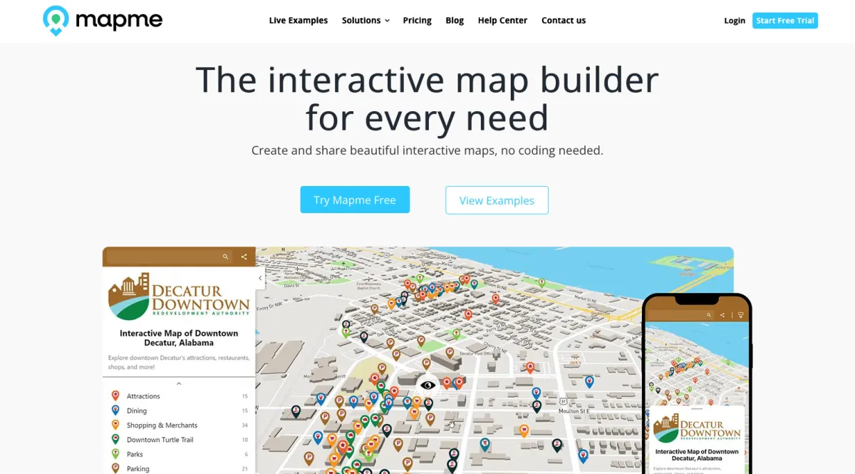 Interface MapMe : fonctionnalités, prix, alternatives