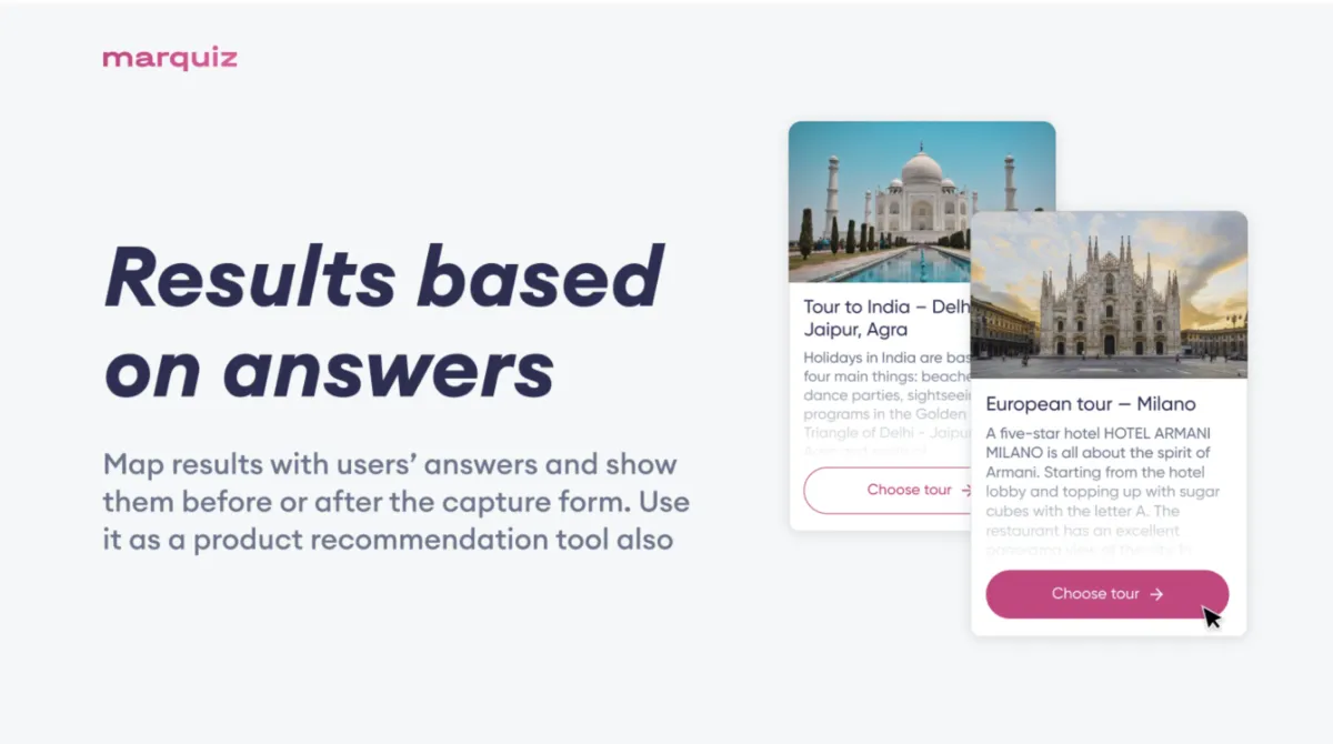 Interface Marquiz: image, ergonomie, alternatives