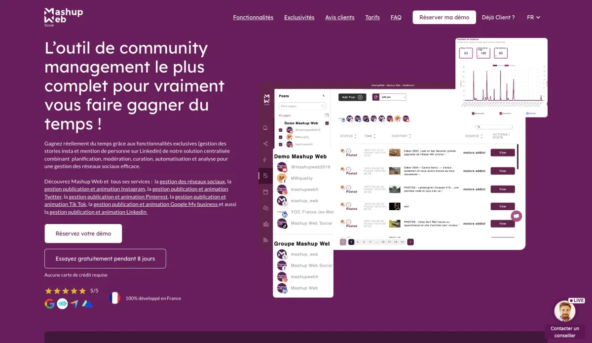 Notre avis sur Mashup Web Posting : un logiciel CCM (gestion des communications client) à découvrir