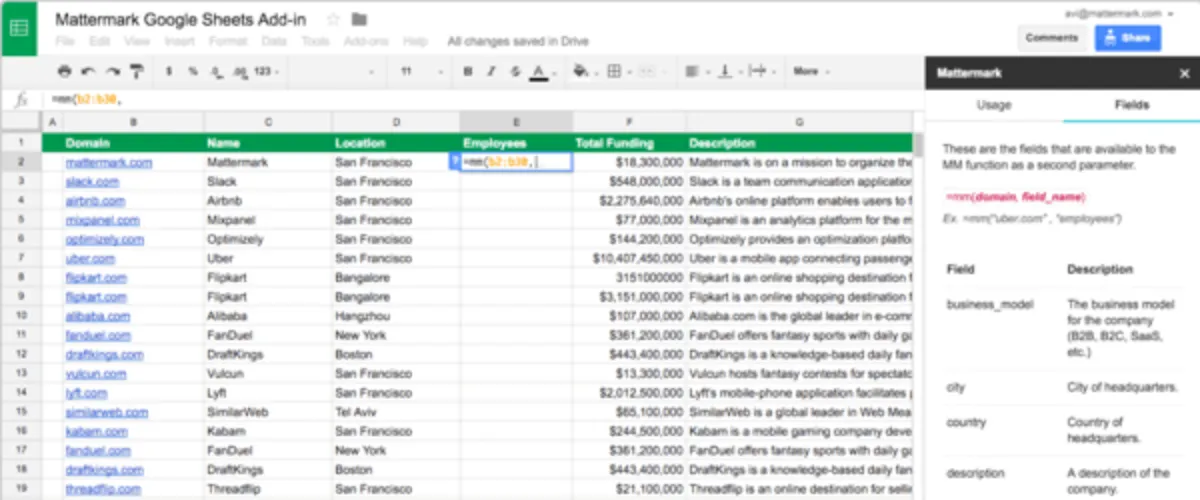 Notre avis sur Mattermark : un logiciel de génération de leads (lead generation) à découvrir