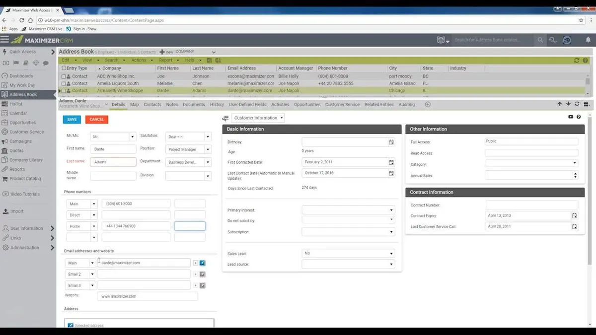 Interface Maximizer CRM: image, ergonomie, alternatives