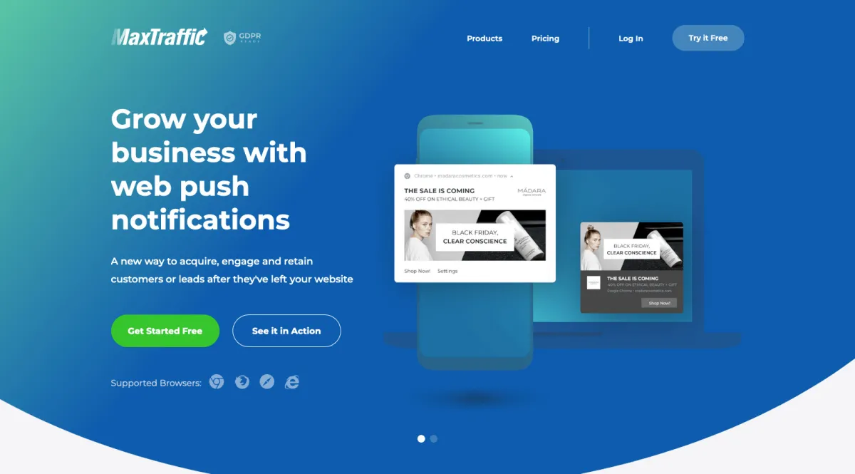 Interface MaxTraffic : fonctionnalités, prix, alternatives