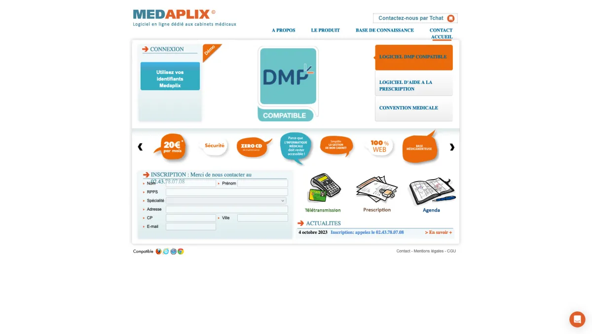 Interface Medex Group - Medaplix : fonctionnalités, prix, alternatives