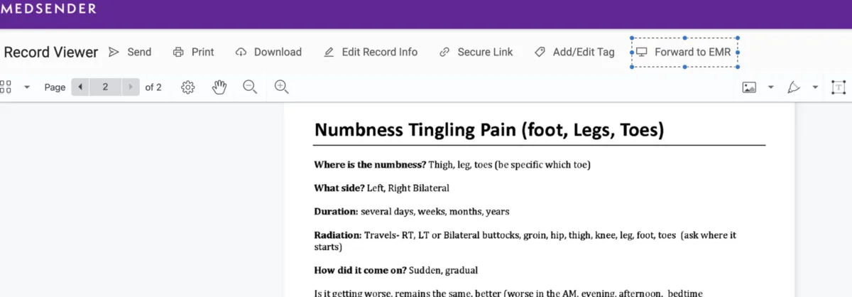 Interface Medsender: fonctionnalités, prix, alternatives