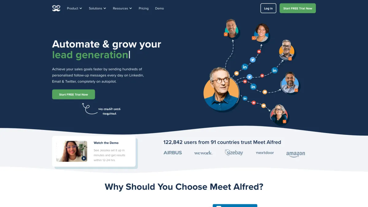 Interface Meet Alfred : fonctionnalités, prix, alternatives