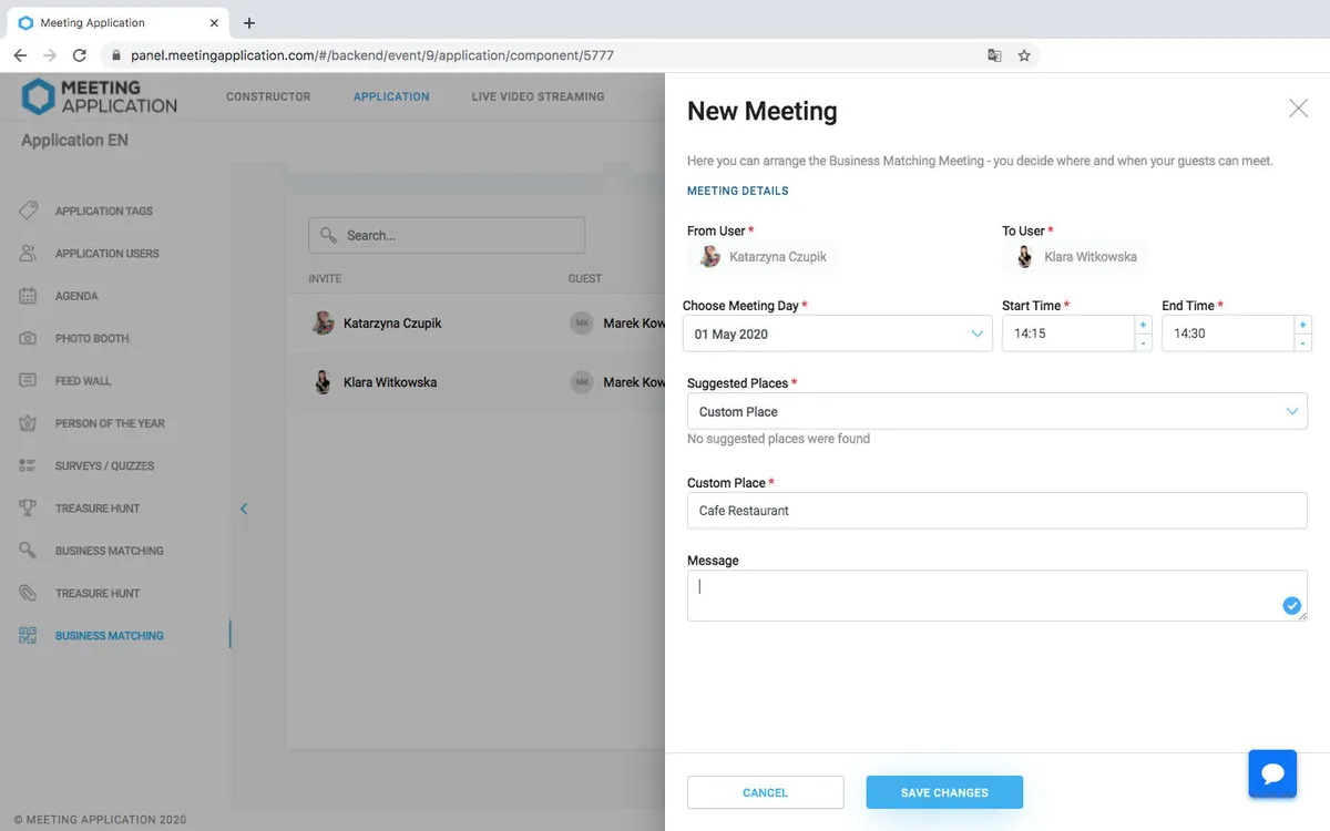 Notre avis sur Meeting Application : un logiciel de gestion d'événements à découvrir