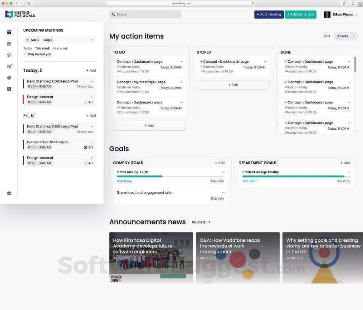 Notre avis sur Meeting For Goals : un logiciel de réunion à découvrir