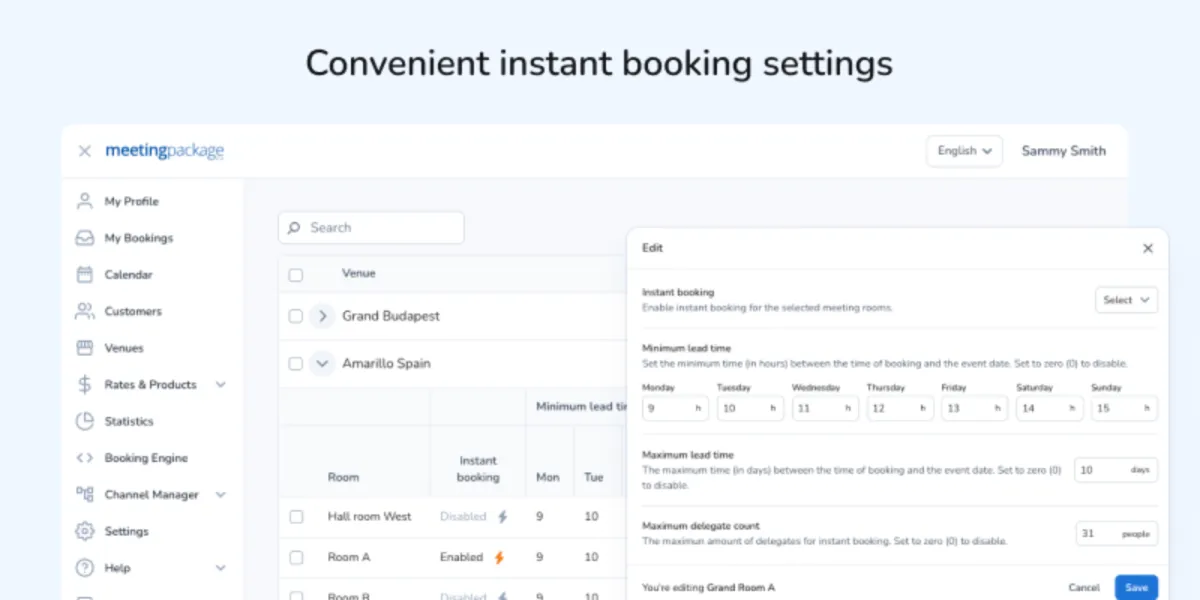 Interface MeetingPackage: fonctionnalités, prix, alternatives