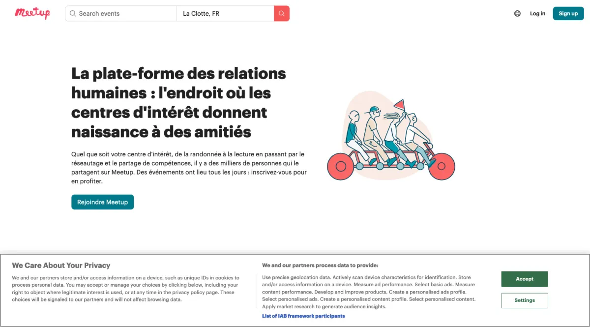 Interface Meetup : fonctionnalités, prix, alternatives