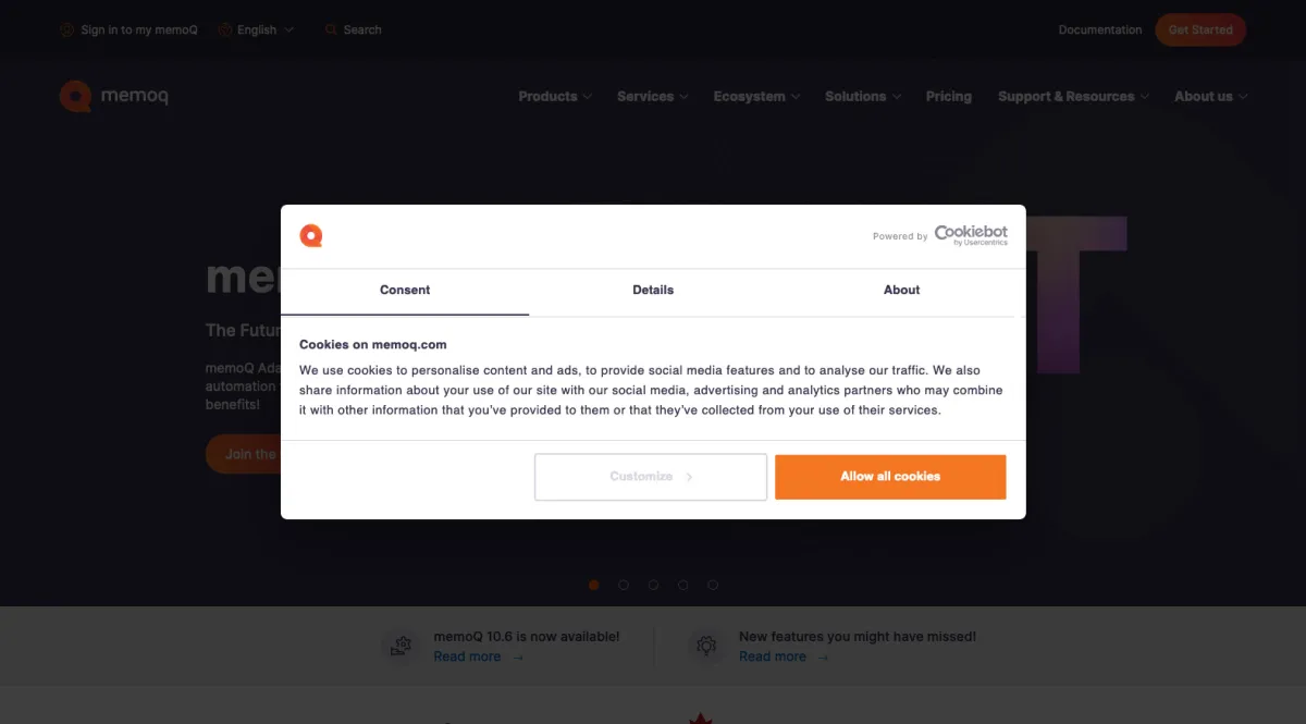 Interface memoQ : image, ergonomie, alternatives