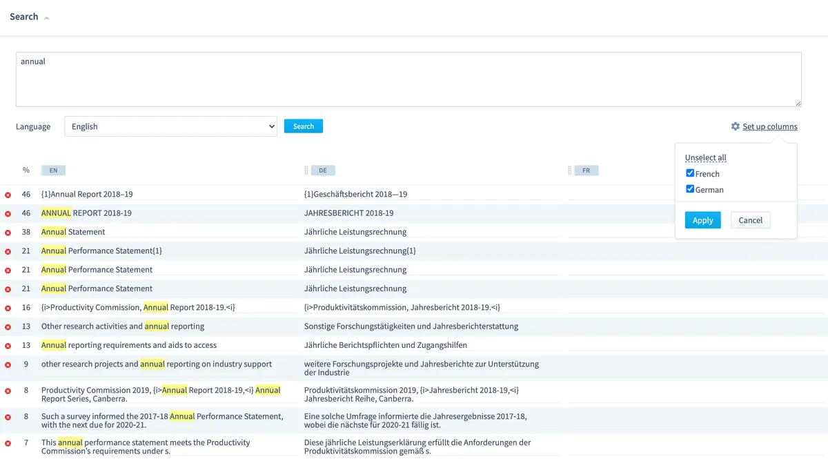 Interface Memsource: image, ergonomie, alternatives
