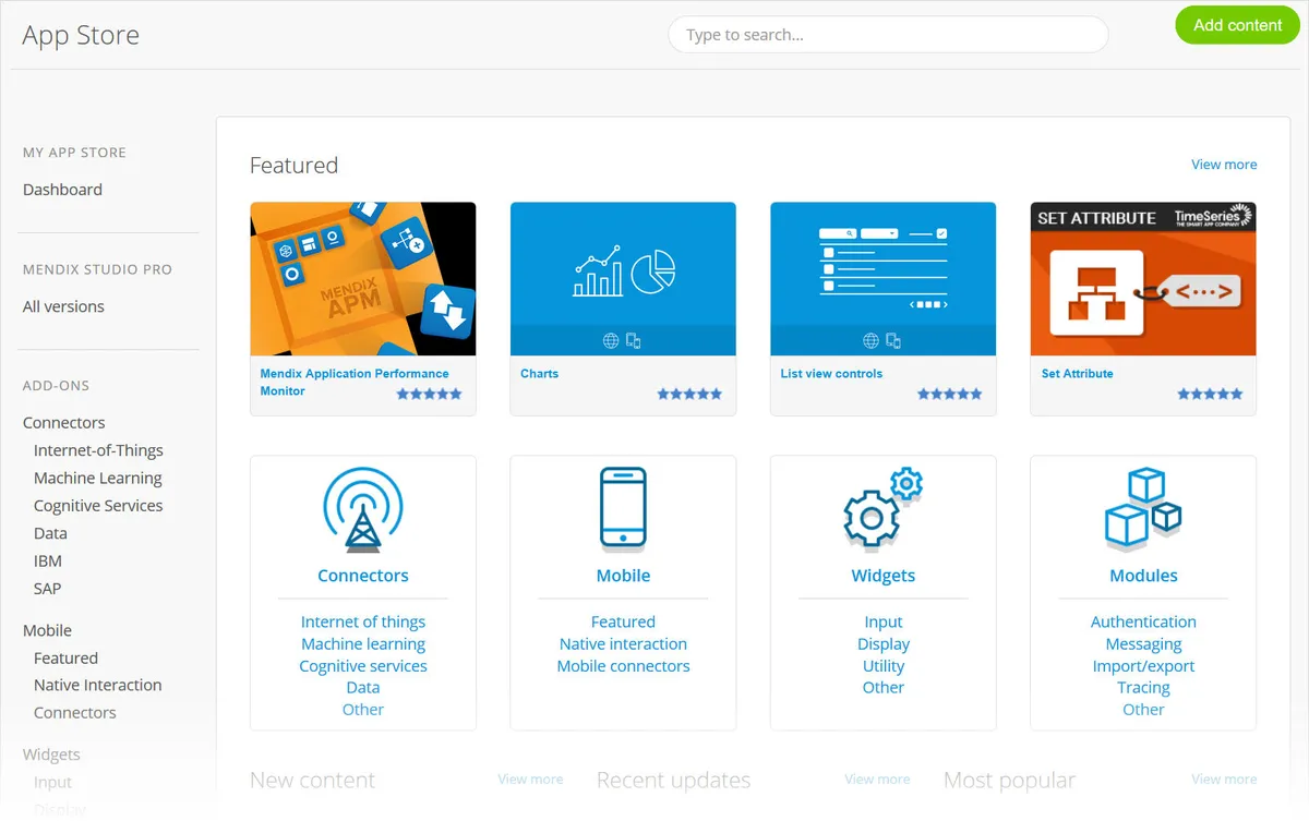 Interface Mendix: fonctionnalités, prix, alternatives