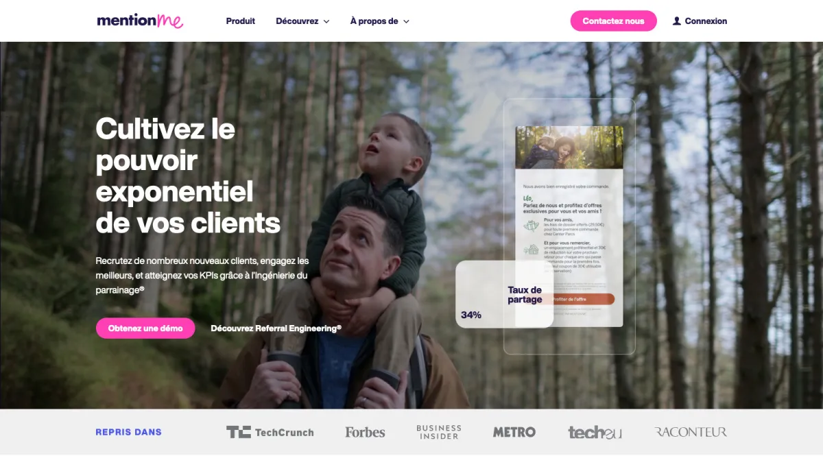 Interface Mention me : fonctionnalités, prix, alternatives