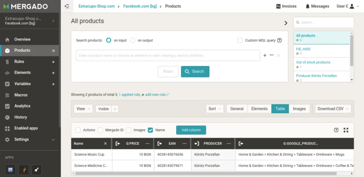 Interface Mergado: fonctionnalités, prix, alternatives