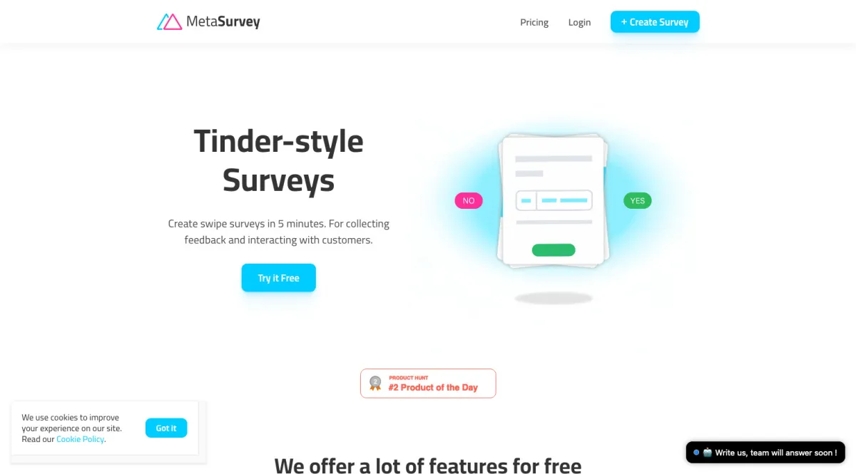 Interface MetaSurvey : fonctionnalités, prix, alternatives