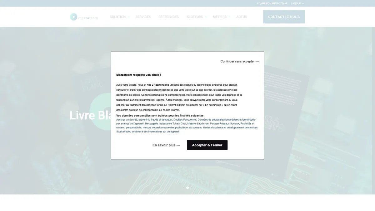 Interface Mezzoteam : image, ergonomie, alternatives