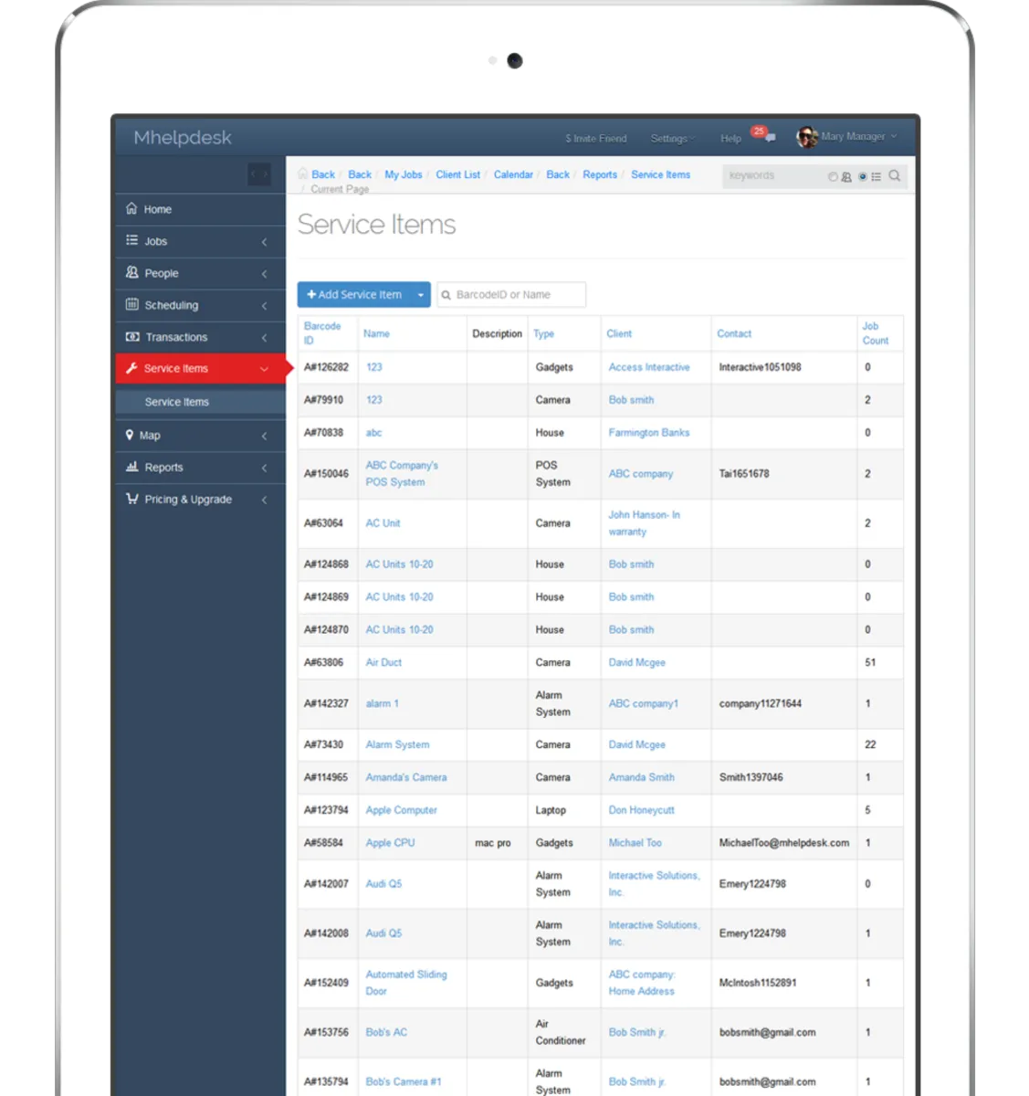 Interface Mhelpdesk: fonctionnalités, prix, alternatives