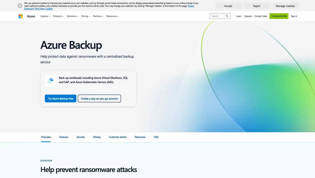Interface Microsoft Azure Backup : fonctionnalités, prix, alternatives