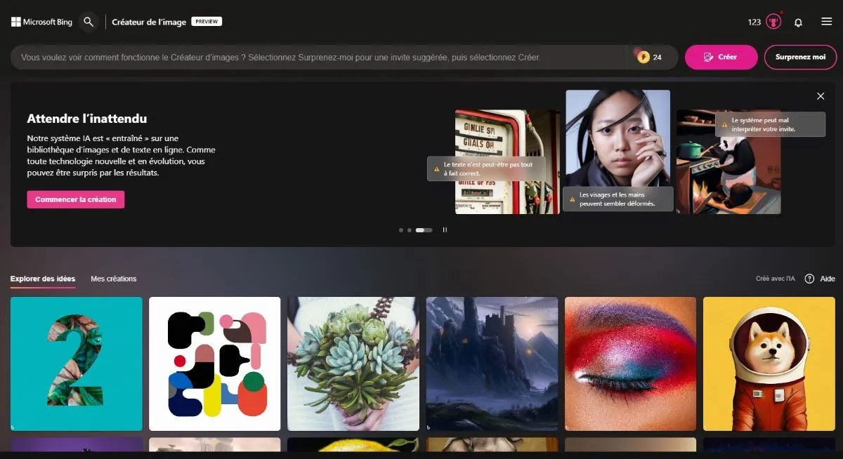 Notre avis sur Microsoft Bing Image Creator : un générateur d'images par IA (intelligence artificielle) à découvrir