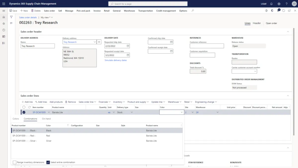 Interface Microsoft Dynamics 365 Supply Chain Management: fonctionnalités, prix, alternatives