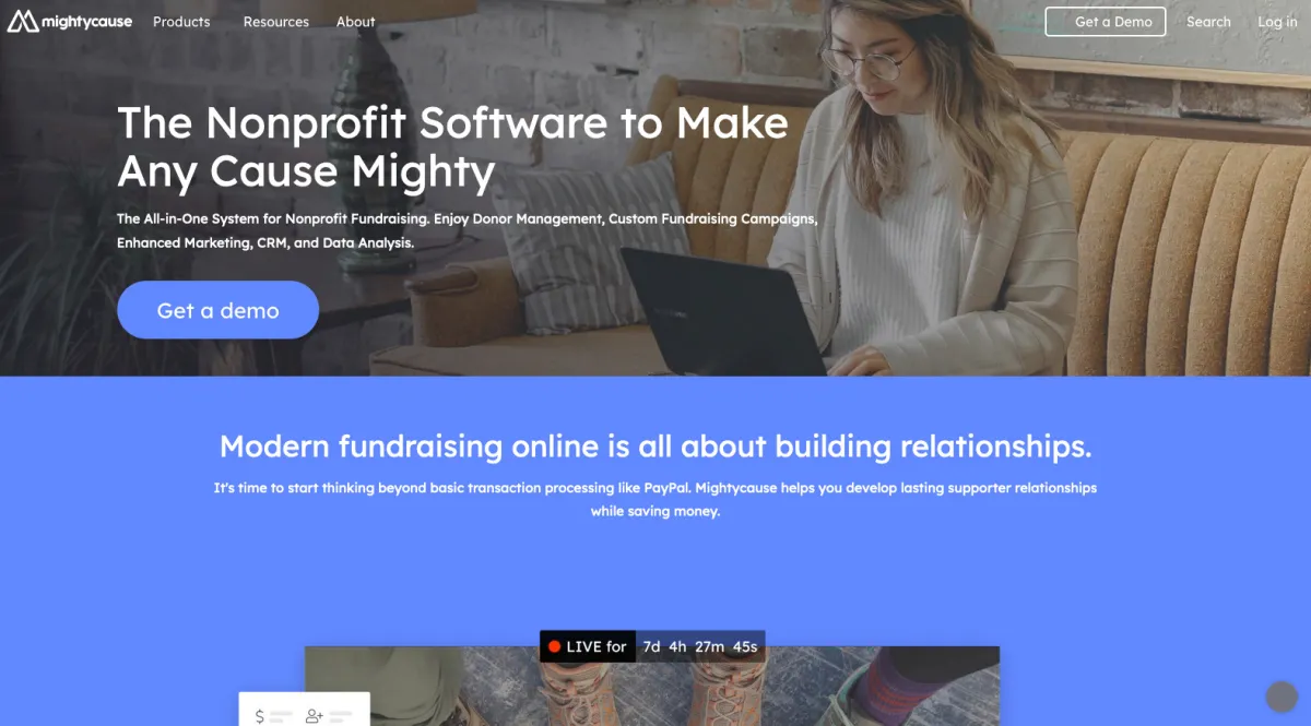 Interface Mightycause : fonctionnalités, prix, alternatives