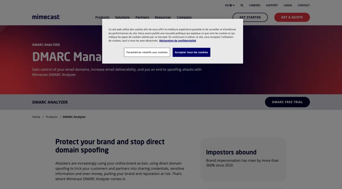 Interface Mimecast : fonctionnalités, prix, alternatives