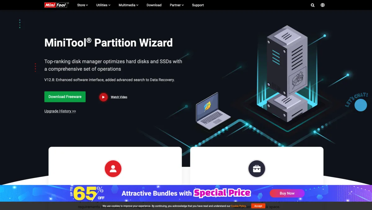 Interface MiniTool Partition Wizard : fonctionnalités, prix, alternatives