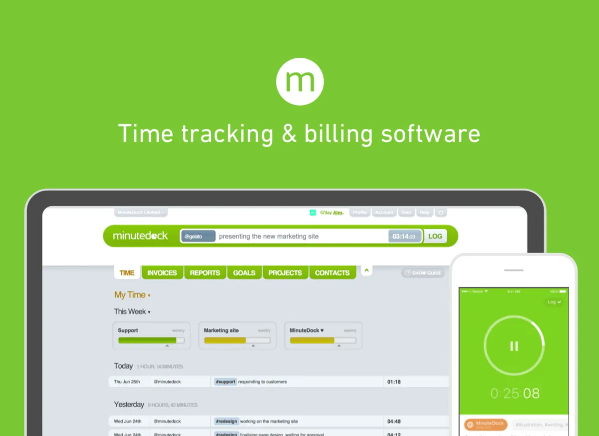 Notre avis sur MinuteDock : un logiciel de gestion des temps et activités (GTA: time tracking / pointage / badgeuse) à découvrir