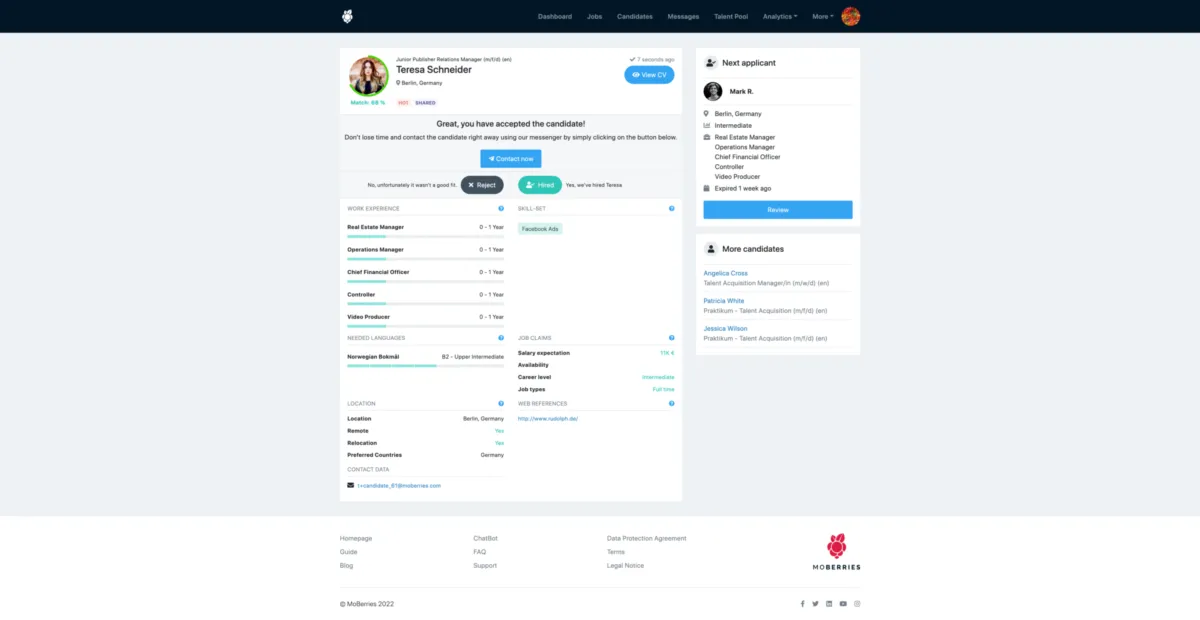 Notre avis sur MoBerries : un logiciel de recrutement à découvrir