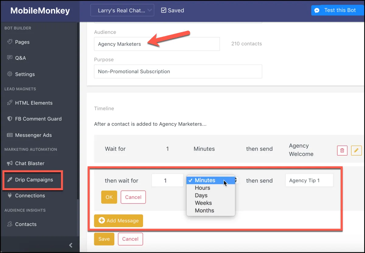 Interface MobileMonkey: fonctionnalités, prix, alternatives