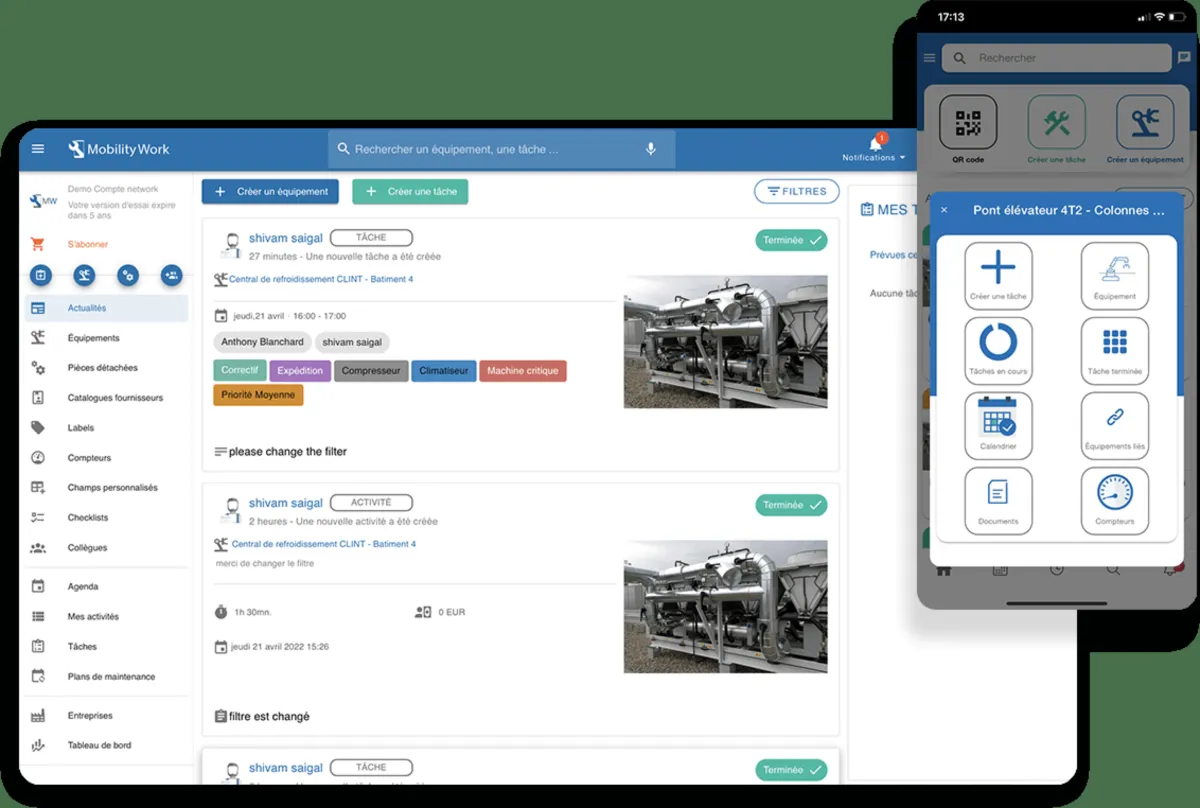 Interface Mobility Work GMAO: fonctionnalités, prix, alternatives