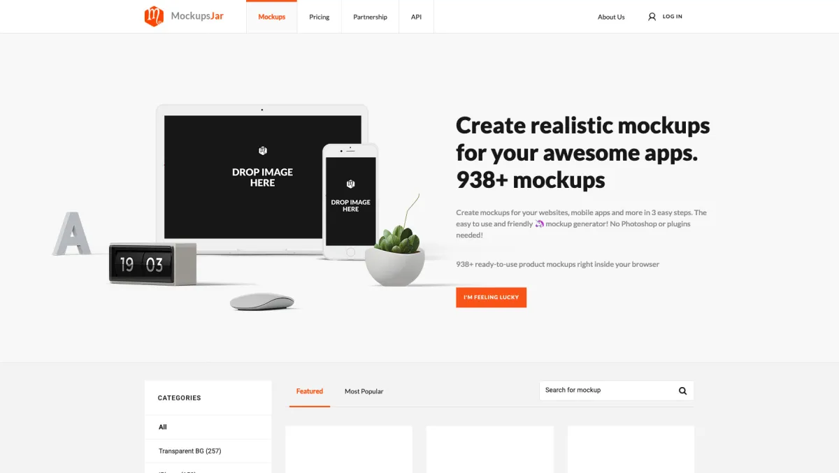 Interface Mockupsjar : image, ergonomie, alternatives Interface Mockupsjar : image, ergonomie, alternatives