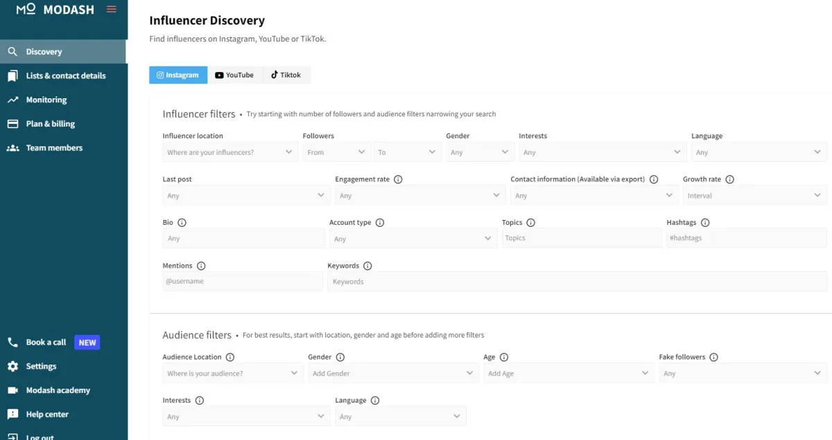 Notre avis sur Modash : un logiciel de marketing d'influence à découvrir