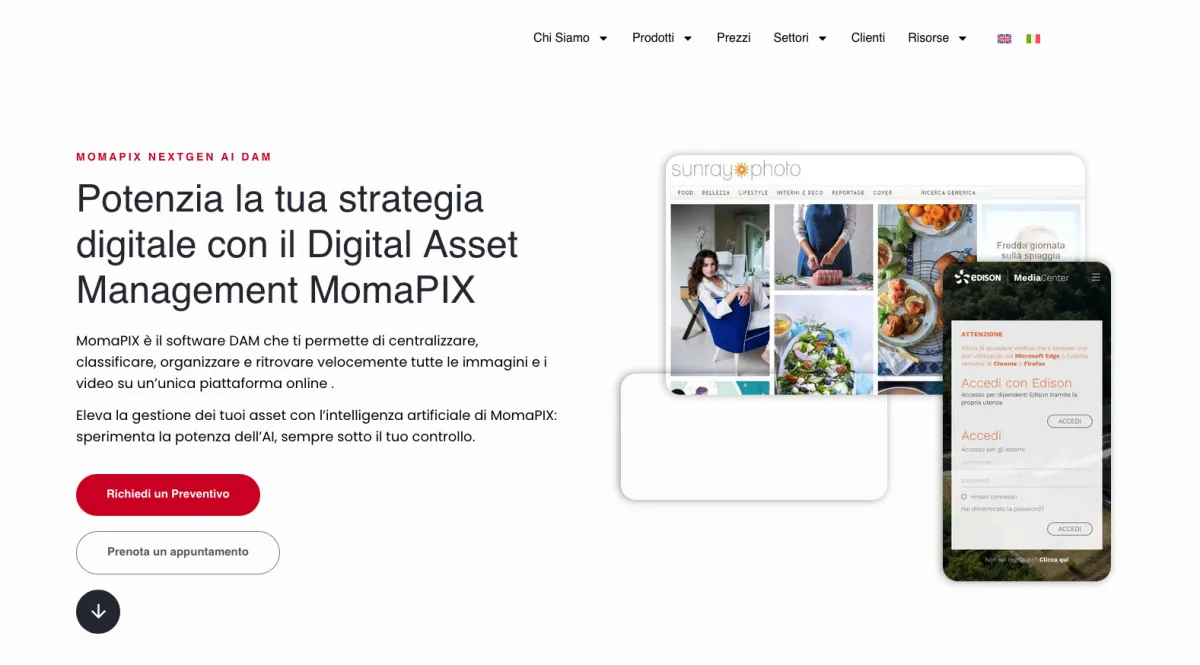 Interface MomaPIX DAM : fonctionnalités, prix, alternatives