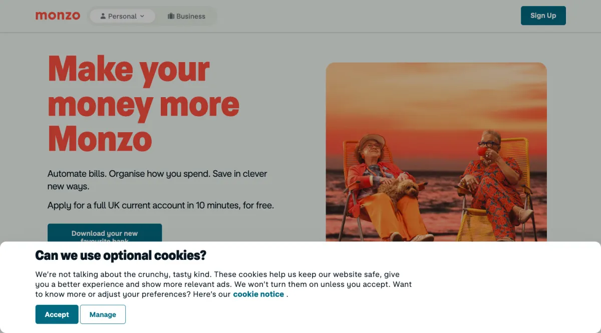 Interface Monzo : image, ergonomie, alternatives