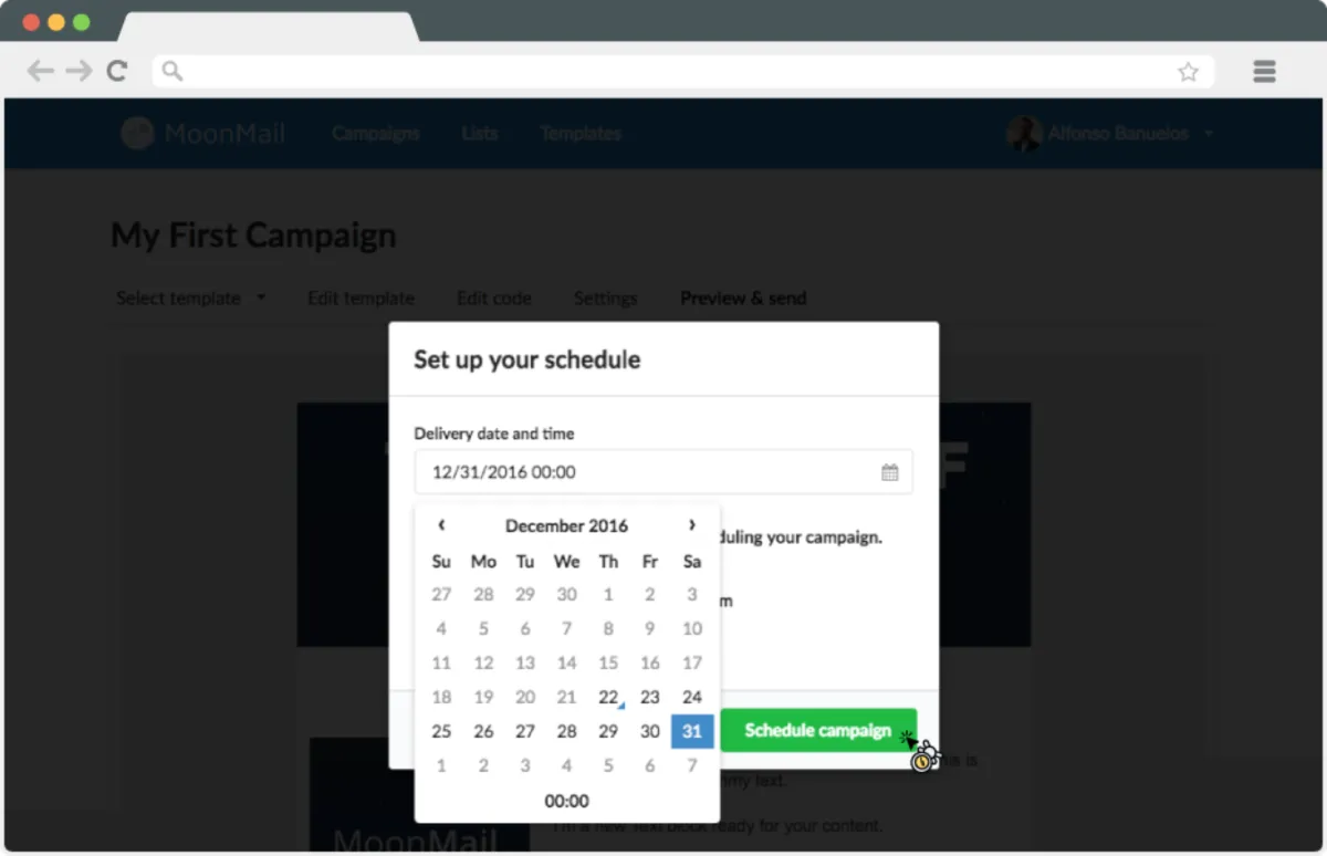 Interface MoonMail: fonctionnalités, prix, alternatives