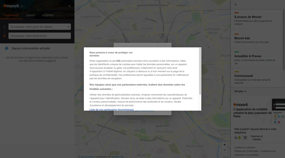 Interface Moovit : fonctionnalités, prix, alternatives