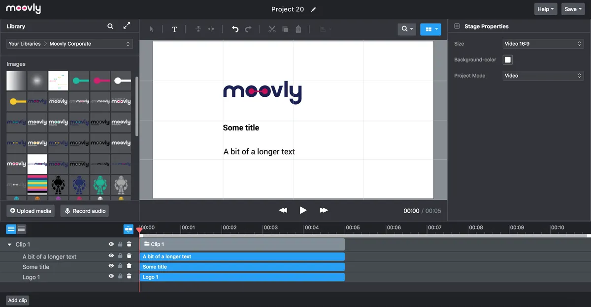 Interface Moovly: fonctionnalités, prix, alternatives