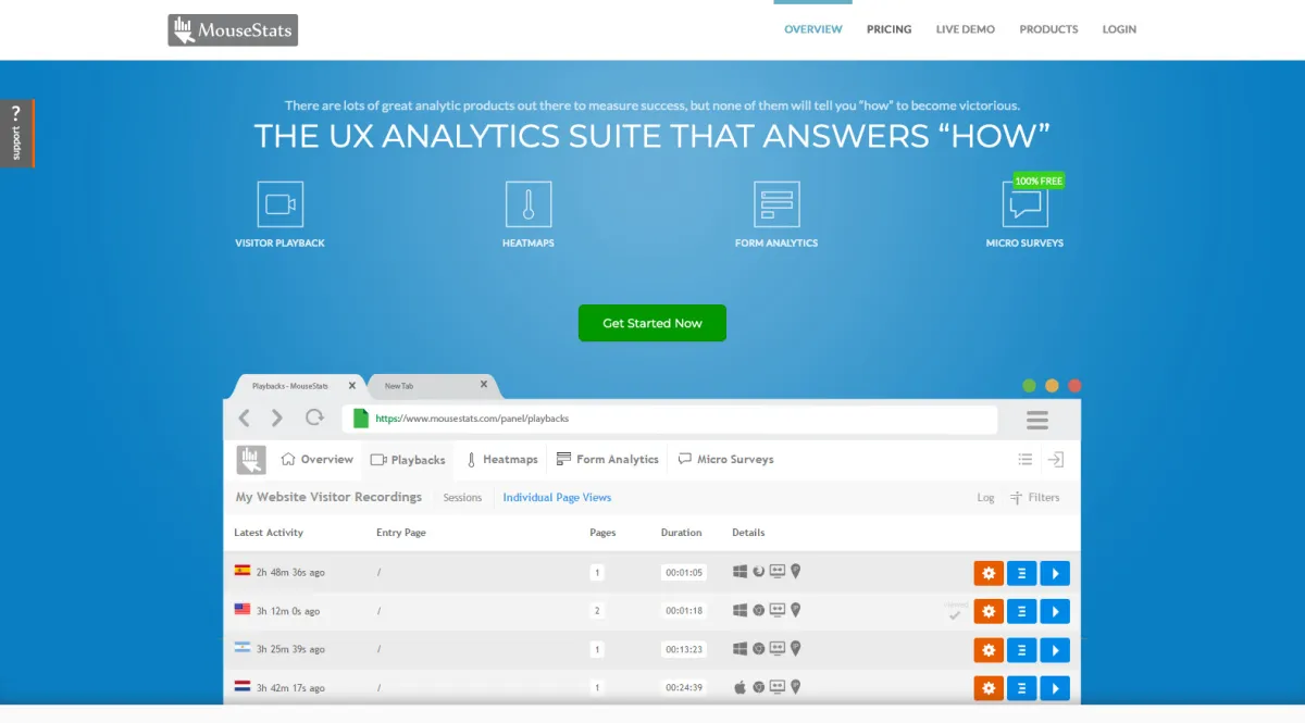 Interface Mousestats : image, ergonomie, alternatives