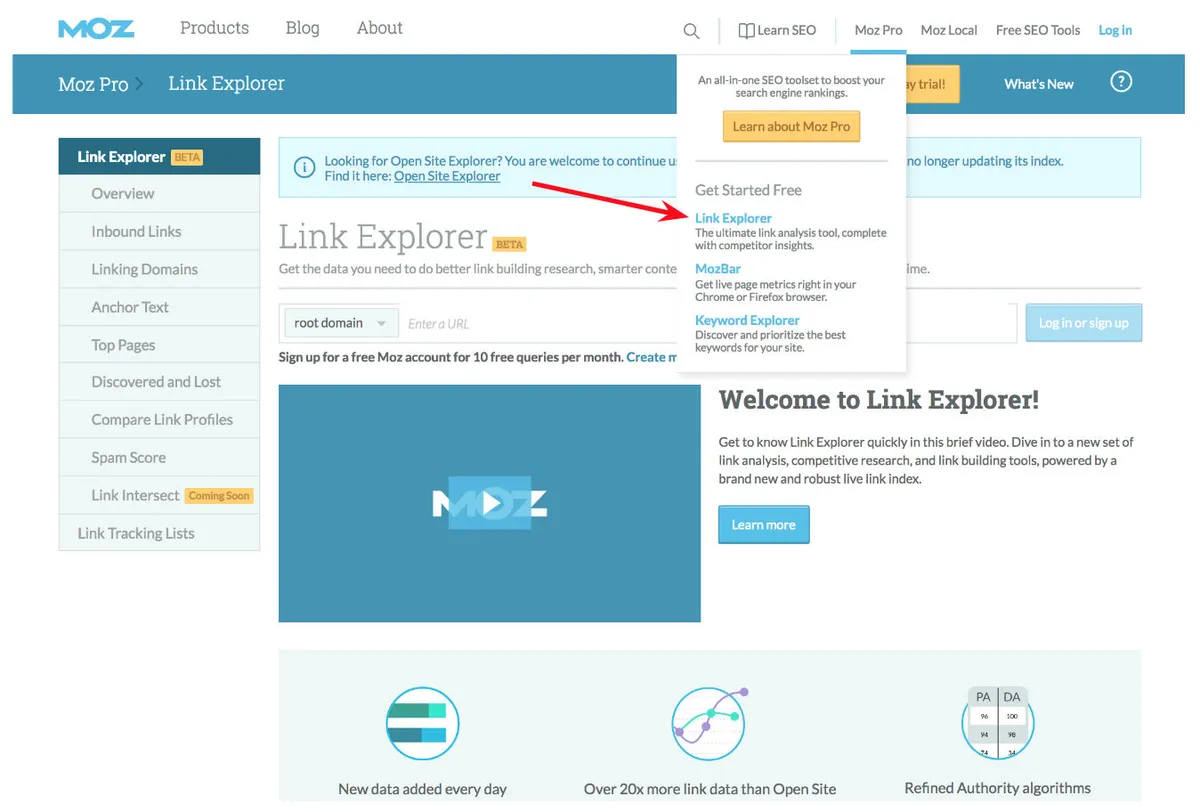 Interface Moz: fonctionnalités, prix, alternatives