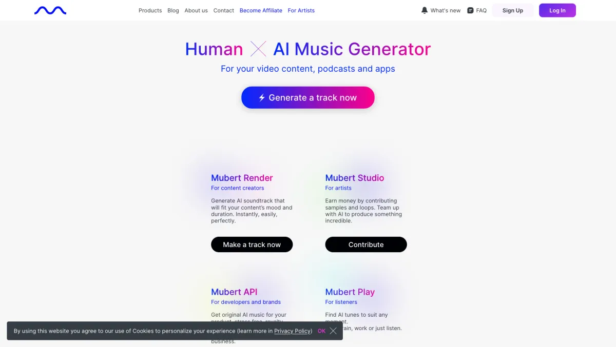 Interface Mubert : fonctionnalités, prix, alternatives