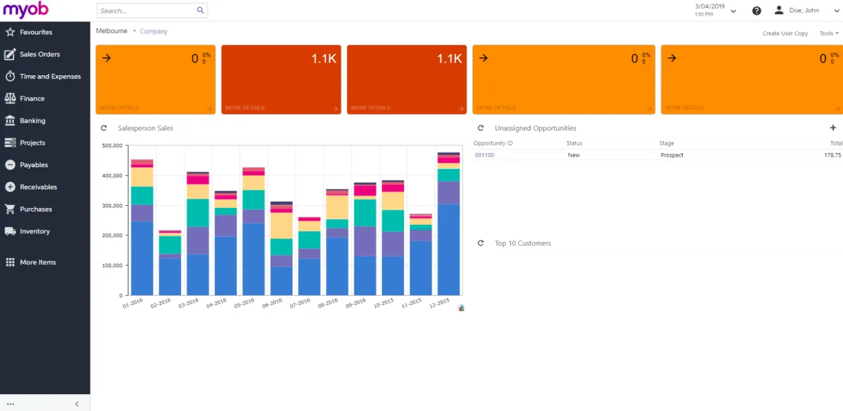 Notre avis sur MYOB Advanced : un logiciel de gestion des stocks et de l'inventaire à découvrir