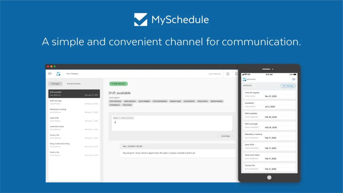 Interface MySchedule: fonctionnalités, prix, alternatives