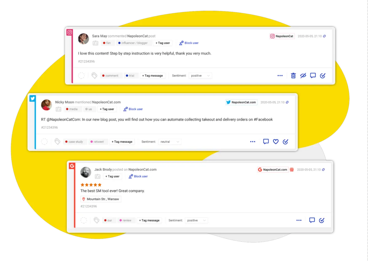 Interface NapoleonCat: fonctionnalités, prix, alternatives