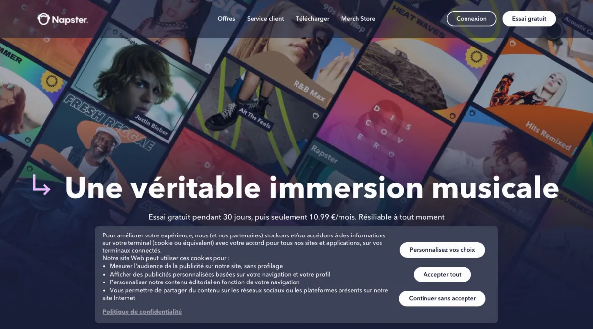 Interface Napster : fonctionnalités, prix, alternatives