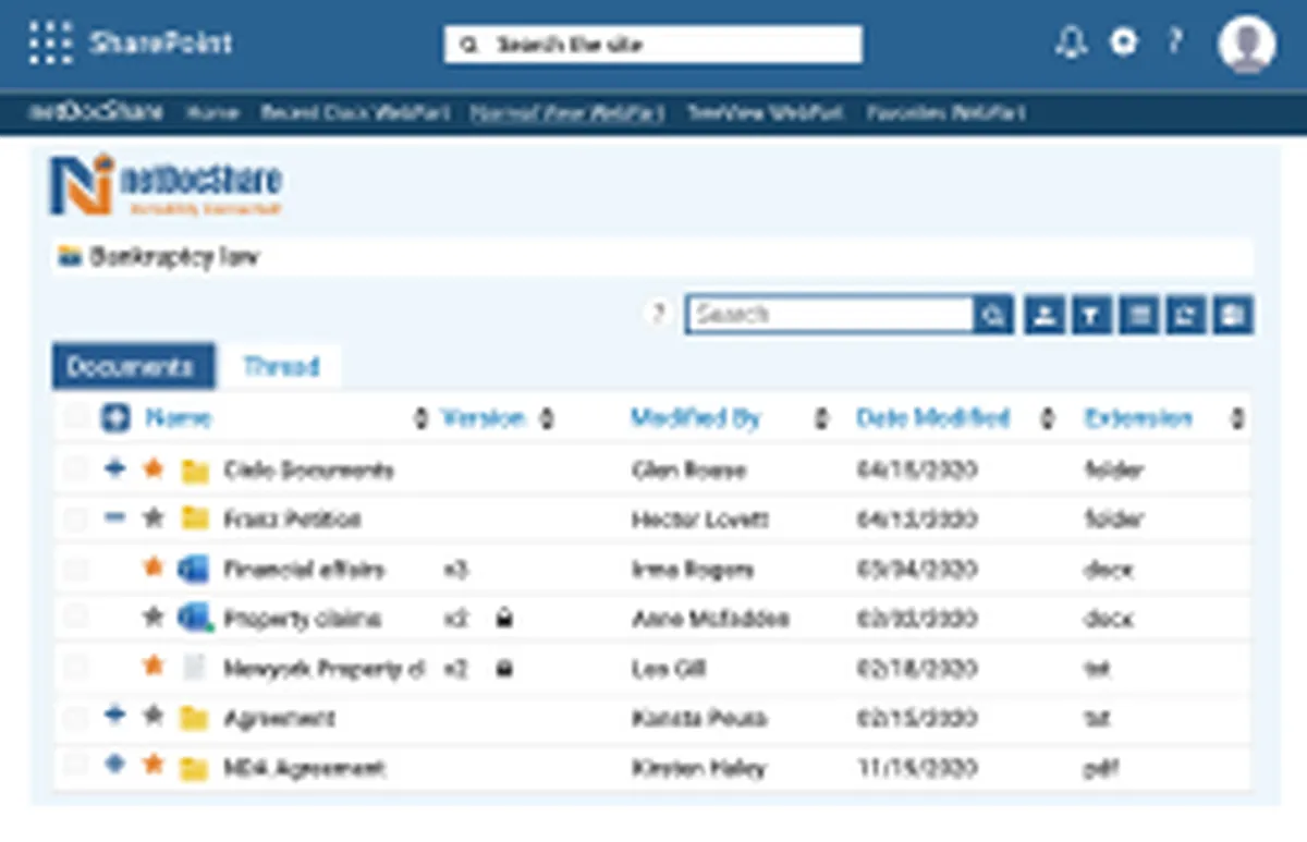 Interface netDocShare: fonctionnalités, prix, alternatives