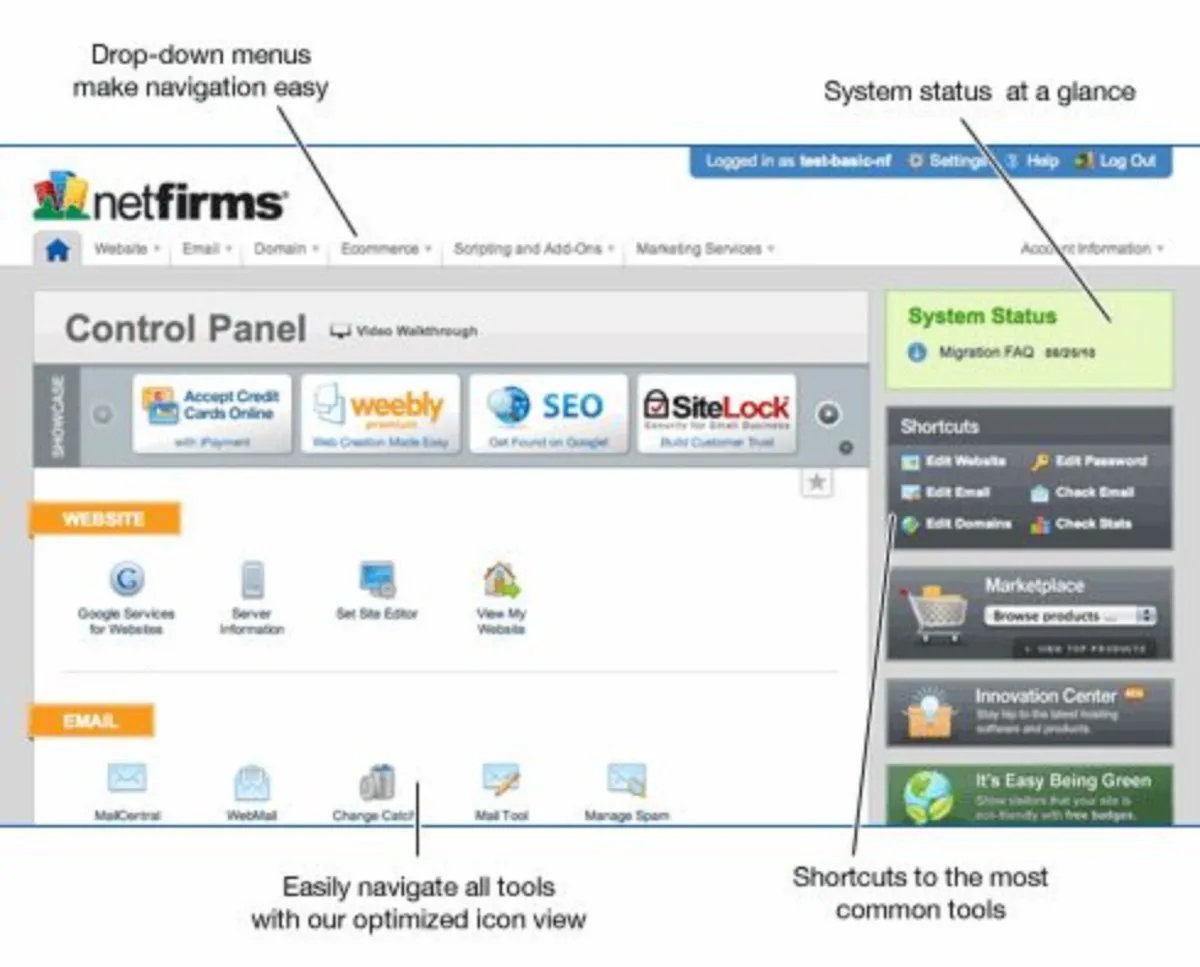 Interface Netfirms: fonctionnalités, prix, alternatives